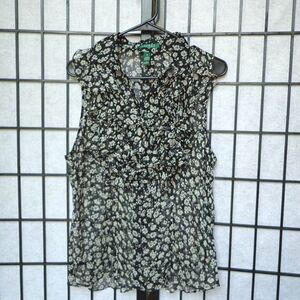 Lauren Ralph Lauren, Button up Sleeveless Blouse , Womens Size Large